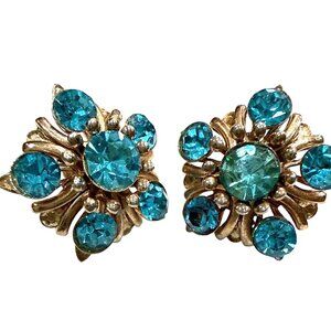 Vintage Signed Nemo Gold-Tone Screw-Back Earrings Estate 1940s